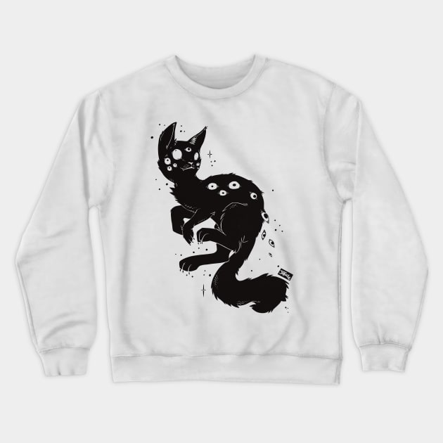 Cute Third Eye Cat With Eyes Crewneck Sweatshirt by cellsdividing